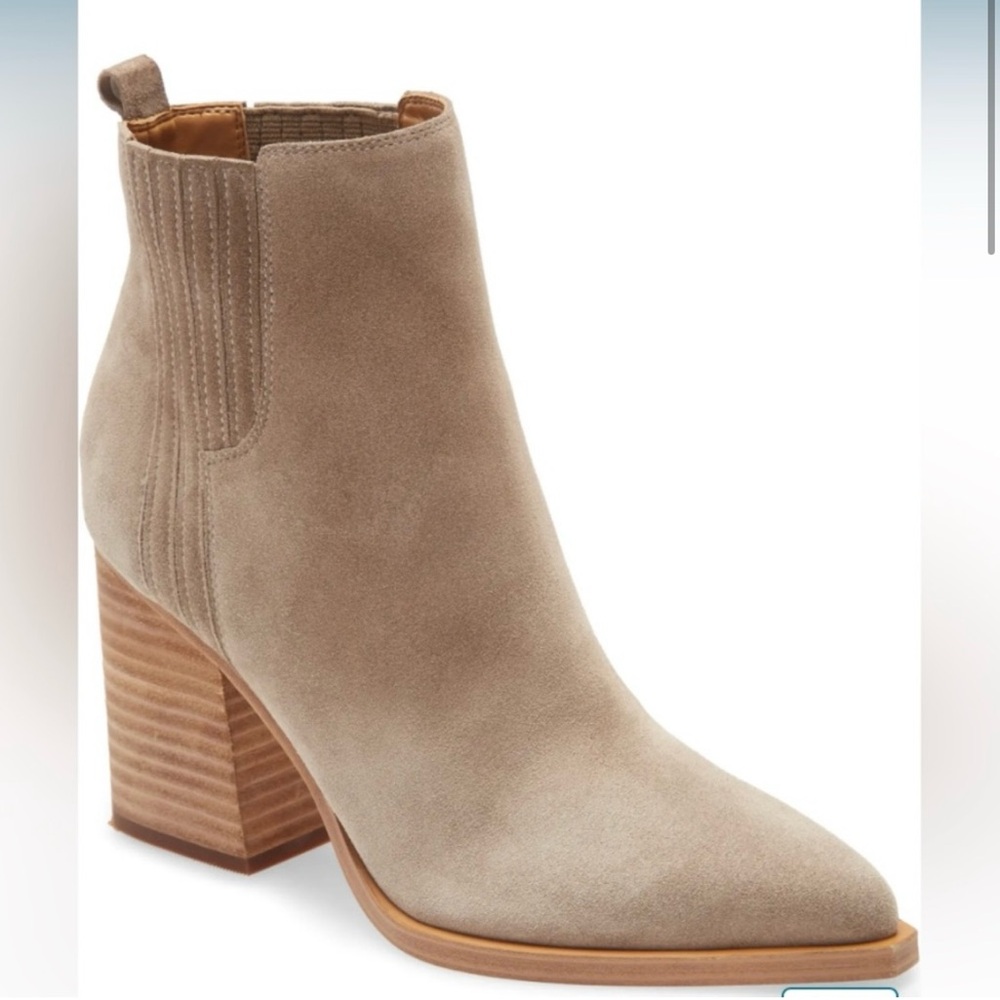 Marc Fisher LTD Oshay Pointed Toe Bootie in Cloud Suede